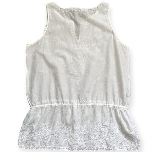 Lauren Ralph Lauren White Embroidered Cotton & Silk Blouse Women’s Petite Large - Picture 2 of 5